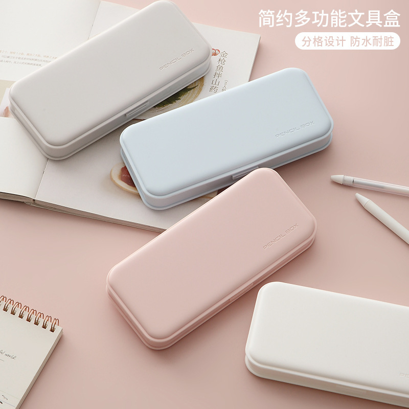 Creative Macaron color students learn stationery pen box multi-function storage pencil box LOGO custom gift wholesale thumbnail