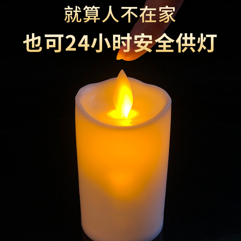 Wholesale of cross-border wedding led seven-color round electronic glossy candles, creative proposal and confession, birthday decoration props details Picture