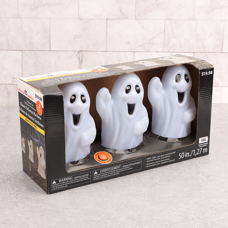 Halloween haunted house prank props, terrifying Ghost Festival spoof bar escape room decoration, white ghost floor insert Application Scenario