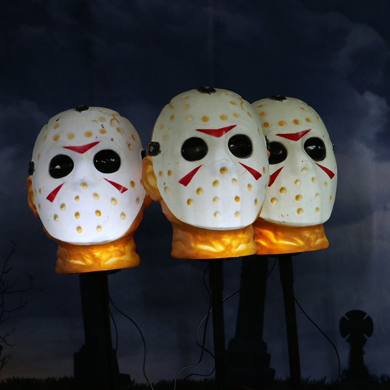 New Halloween Jason ground plug LED light-emitting and sound-emitting lamp Pumpkin Ghost Festival prank props directly supplied by the manufacturer details Picture