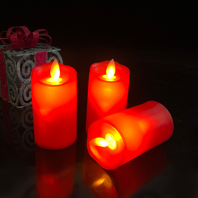 Wholesale of cross-border wedding led seven-color round electronic glossy candles, creative proposal and confession, birthday decoration props Specification image