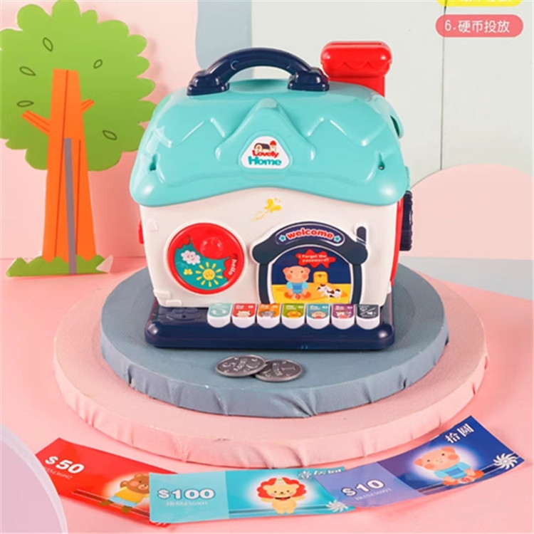 2022 New Children's Smart and Fun Piggy Bank toy, electric music cartoon Piggy bank house Play toy Application Scenario
