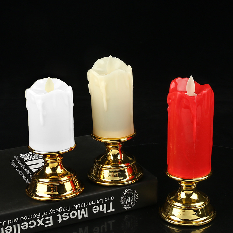 New Year's light-emitting electronic candles for praying to Buddha, visiting graves, church, home, replaceable battery plastic LED candles wholesale Application Scenario