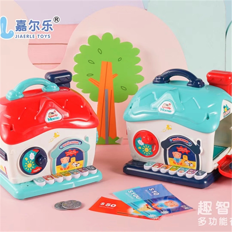 2022 New Children's Smart and Fun Piggy Bank toy, electric music cartoon Piggy bank house Play toy Specification drawing