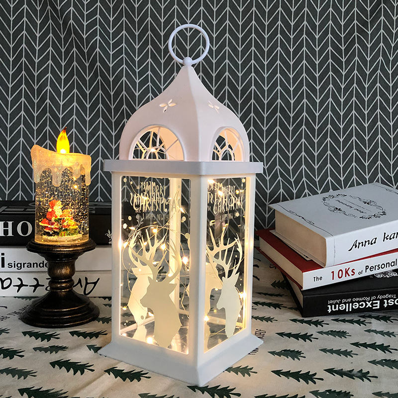 Wholesale LED light strings, plastic Christmas deer wind lanterns, Christmas tree wind lanterns, festival creative decorative hanging ornaments, cross-border exclusive supply details Picture
