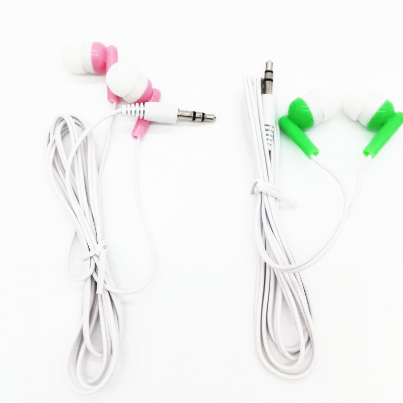 Factory direct sales of Korean version fashionable candy-colored MP3MP4, 1.3-meter round cable mobile in-ear silicone headsets Item Picture