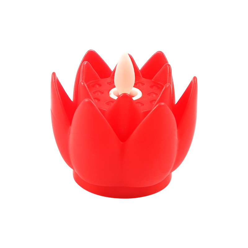 Custom-made wholesale of cross-border products for temple Buddha front lotus lanterns, led electronic candle lamps, and simulated lotus lanterns Item Picture