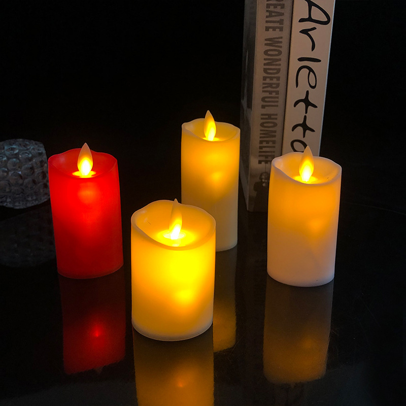 Wholesale of cross-border wedding led seven-color round electronic glossy candles, creative proposal and confession, birthday decoration props