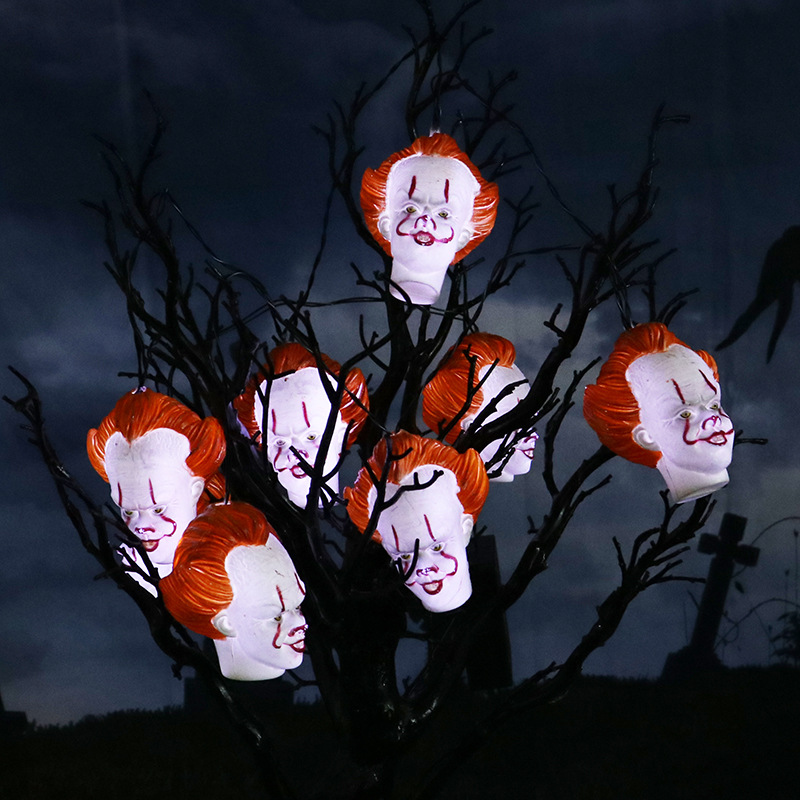 New Halloween decorative led clown lights, string lights, Ghost Festival, haunted house atmosphere pendants, colorful lights, festival gifts