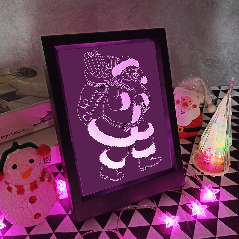 The manufacturer's Christmas seven-color illuminated decorative items, led lights, photo frames, color-changing display stands, ambient lights, and gifts can be customized Specification image