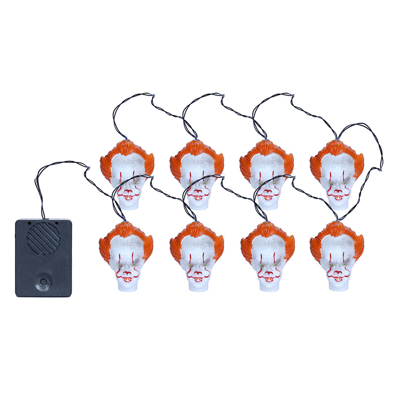 New Halloween decorative led clown lights, string lights, Ghost Festival, haunted house atmosphere pendants, colorful lights, festival gifts Item Picture