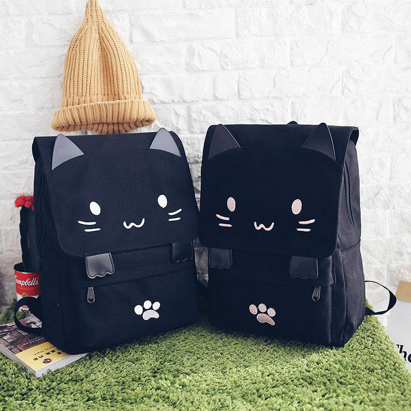 Wholesale Japanese-style cute three-dimensional cat large-capacity schoolbags, cute girls, pink and cute cartoon backpacks, backpacks for girls details Picture