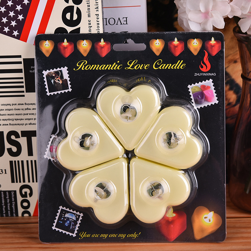 New heart-shaped candle creative swing electronic candle customization Valentine's Day confession candle box wholesale details Picture