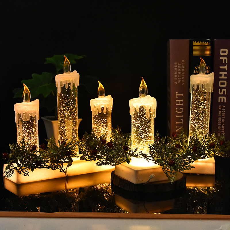 Three creative new transparent crystal jelly candles, water-filled and bubbling electronic candle lamps, wholesale from the manufacturer Application Scenario