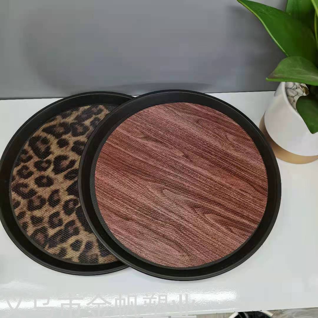 金帆餐厅托盘塑料大号特大号酒店快餐防滑钢化传菜上菜托盘圆形