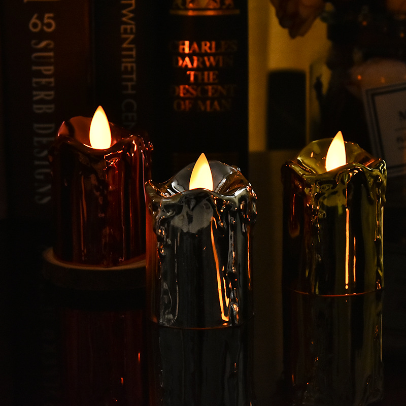 Tearful electroplating simulation. Swing candle led candle lamp, swing flameless electronic candle, romantic wedding supplies details Picture