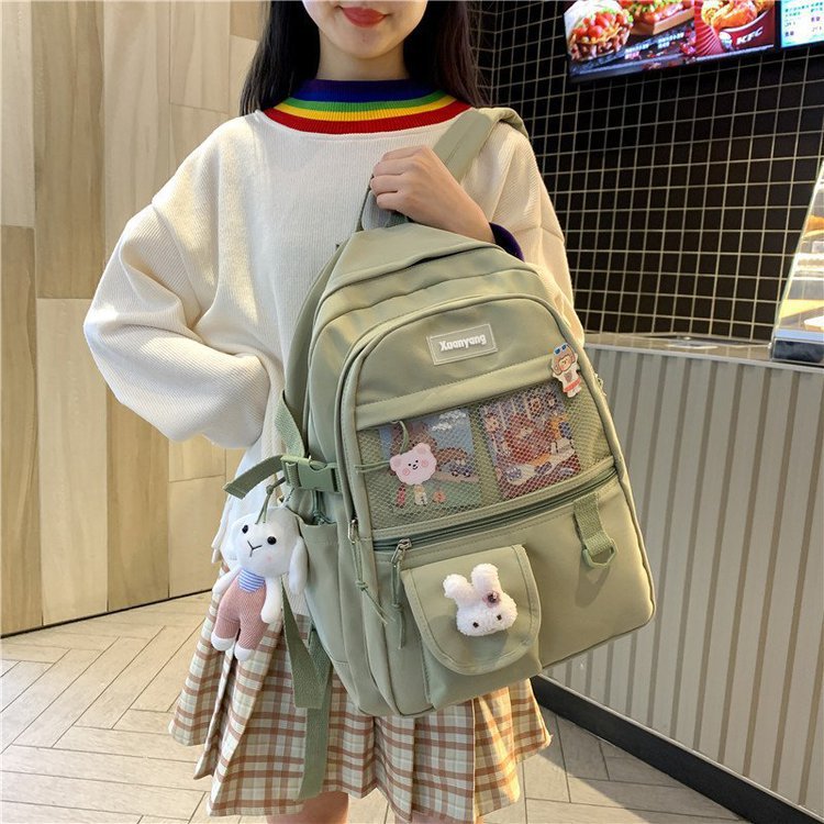 Japanese-style campus vintage, forest-themed simple and versatile, large-capacity student backpack for girls, Japanese-style cute girls' schoolbag Specification image