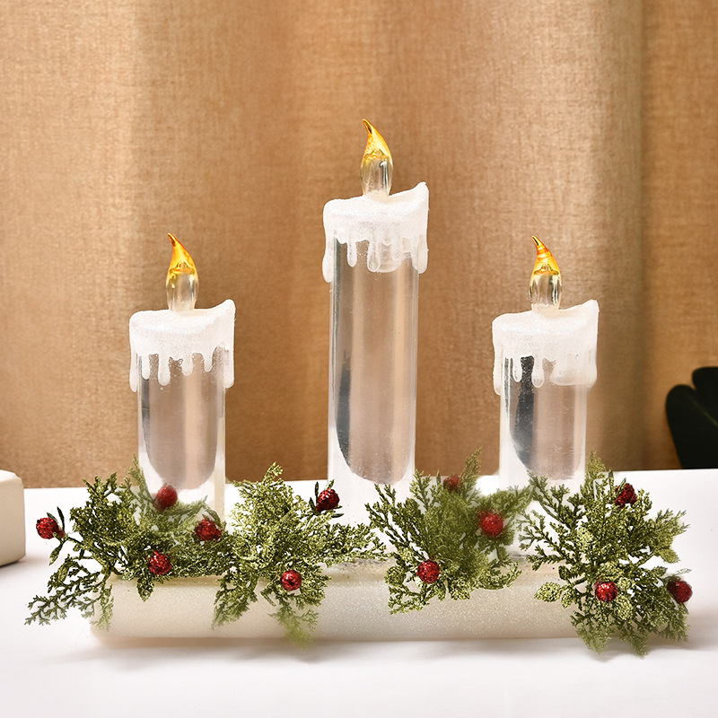 Three creative new transparent crystal jelly candles, water-filled and bubbling electronic candle lamps, wholesale from the manufacturer details Picture