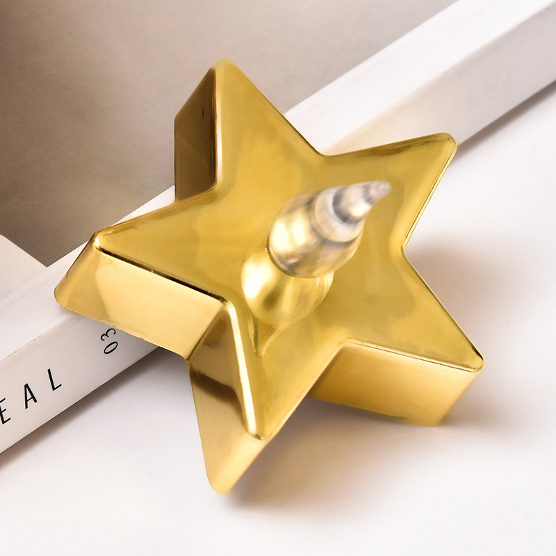 Wholesale of red electronic candles for wedding, birthday, hotel table, confession scene, set and props of Five-pointed star Little Tea Wax Specification image