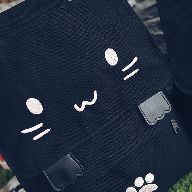 Wholesale Japanese-style cute three-dimensional cat large-capacity schoolbags, cute girls, pink and cute cartoon backpacks, backpacks for girls Specification image