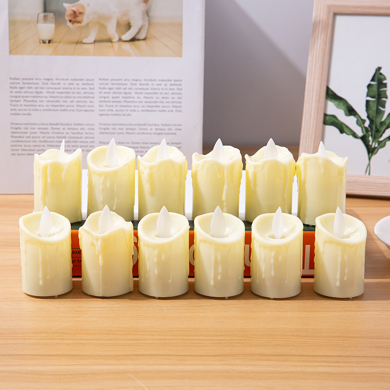 Christmas decoration and arrangement of candle lights, wedding romance LED seven-color candle lights, dining room and bedroom decorative lights details Picture