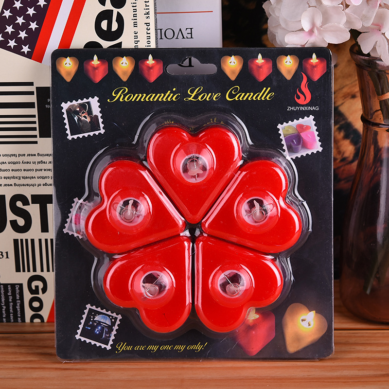 New heart-shaped candle creative swing electronic candle customization Valentine's Day confession candle box wholesale Specification image