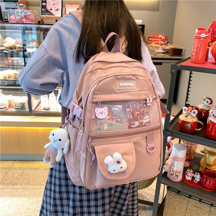 Japanese-style campus vintage, forest-themed simple and versatile, large-capacity student backpack for girls, Japanese-style cute girls' schoolbag
