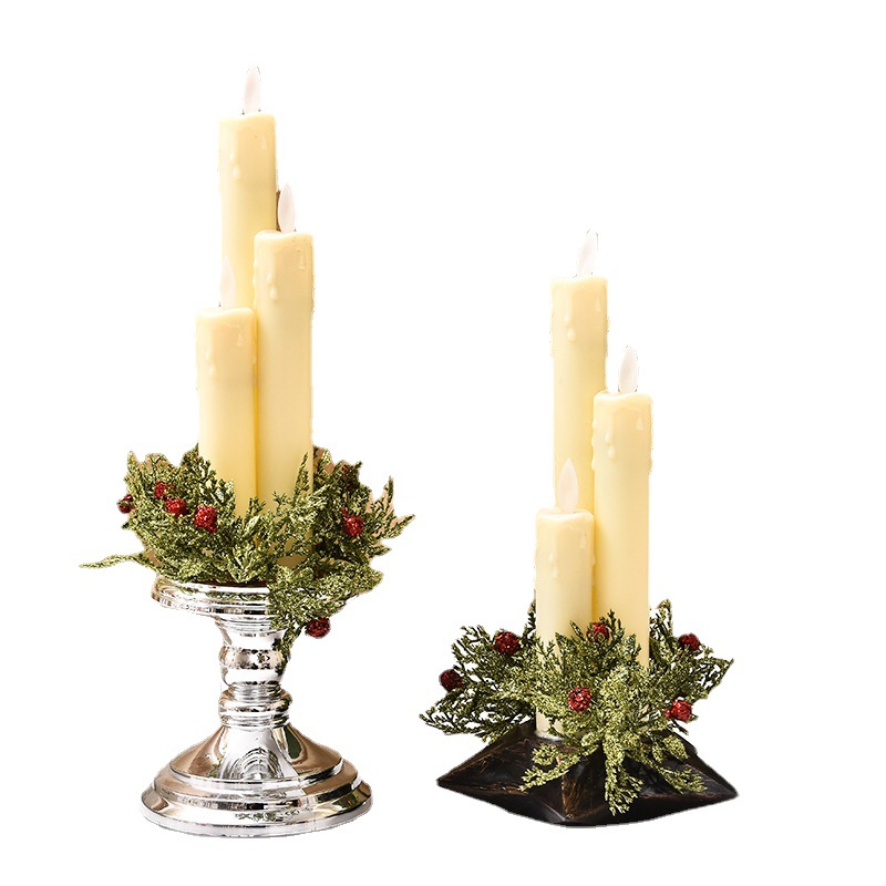 Wholesale of electronic candle holders, three swinging candles, led wedding simple white lobby table decoration supplies Item Picture