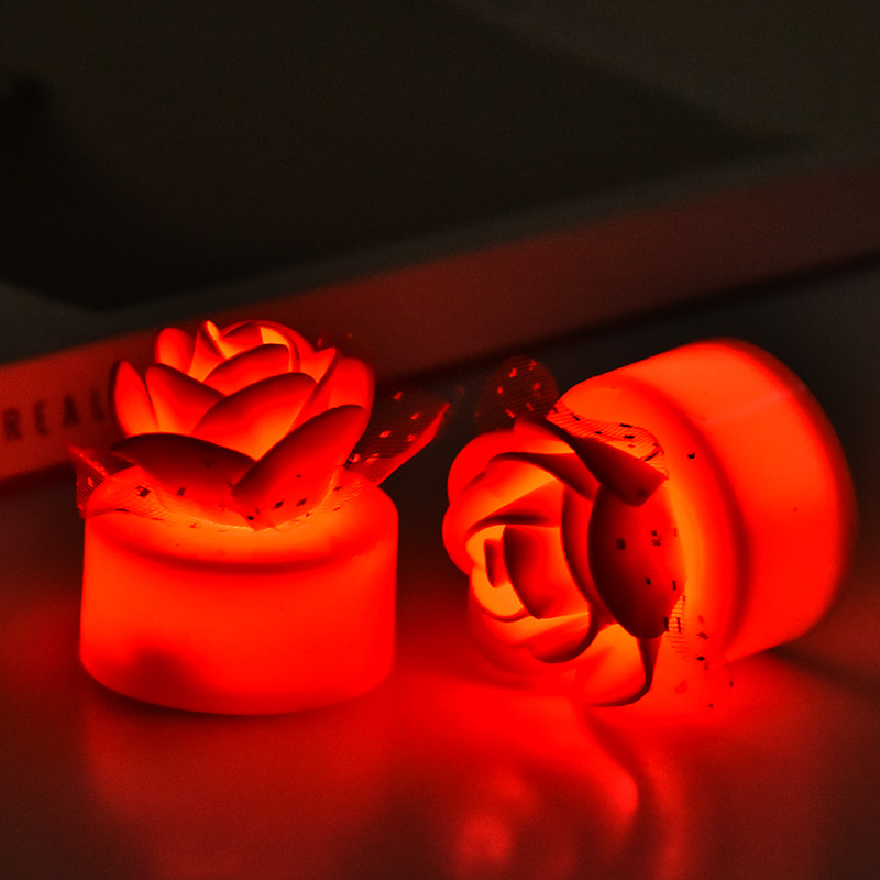 Valentine's Day rose electronic candle LED light electronic light control rose candle wedding scene decoration supplies