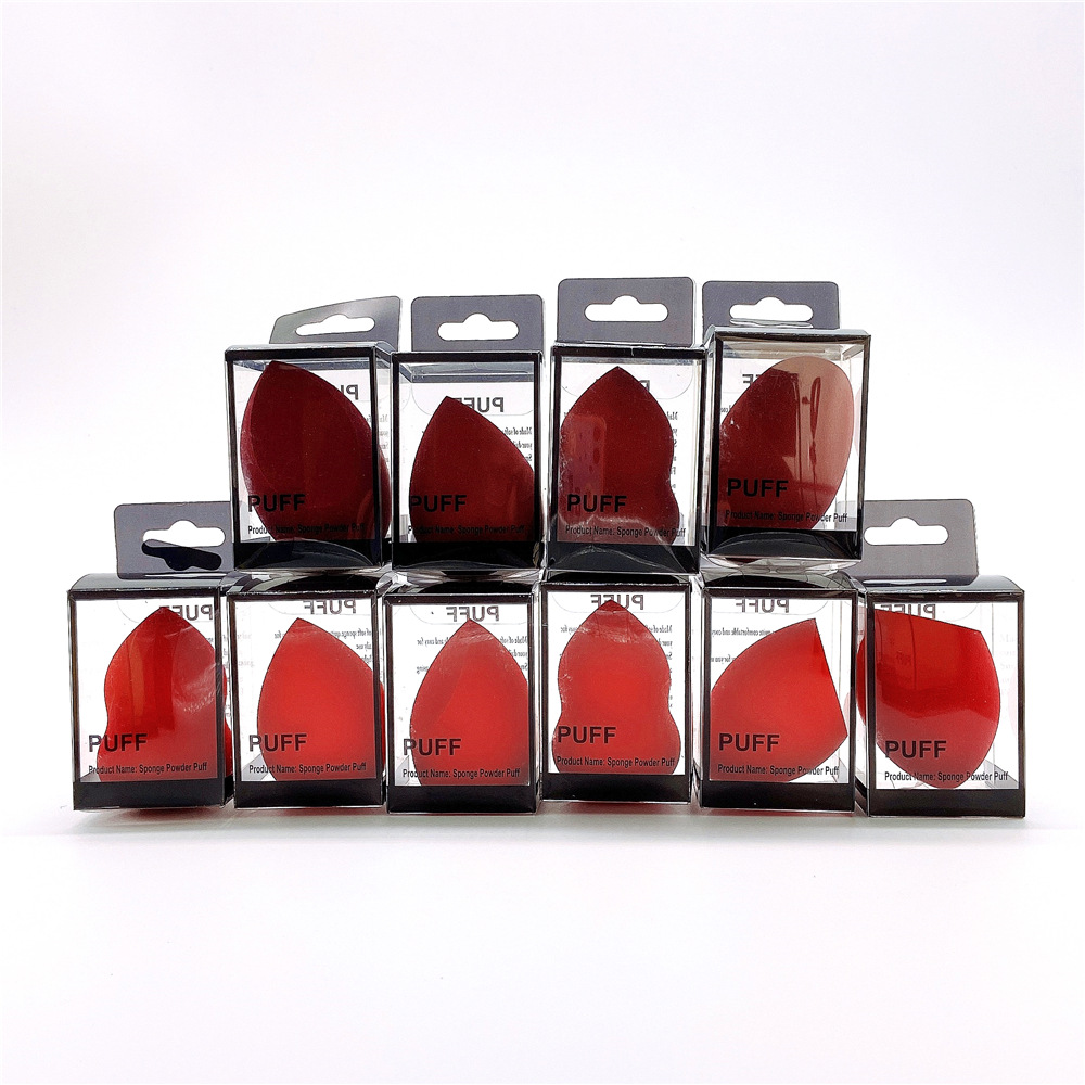 1 direct sales black plastic box for beauty products, egg powder, egg puff, gourd, oblique cut water drop, foundation, BB cream, special tools, sponge Item Picture