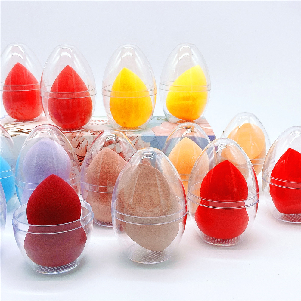 A transparent eggshell, a super soft beauty egg, a water drop gourd cut diagonally, makeup powder puff, cushion, foundation sponge egg Item Picture