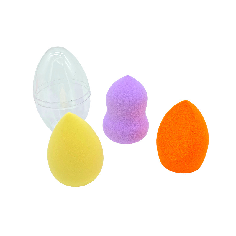 Gourd powder puff with water droplets, slanted cut, non-latex, skin-friendly, enlarges when soaked in water, solid color makeup powder puff, dry and wet dual-purpose sponge egg Item Picture