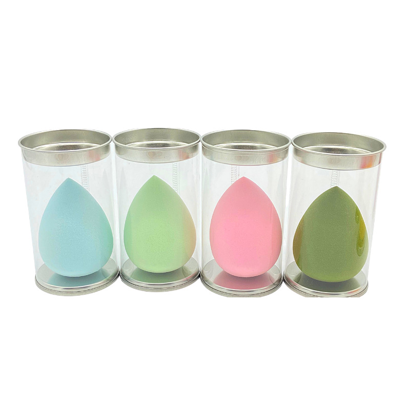 Factory direct sales of high-quality A-grade non-latex teardrop-shaped transparent tinplate lid cylinders/bulk with beauty eggs Item Picture