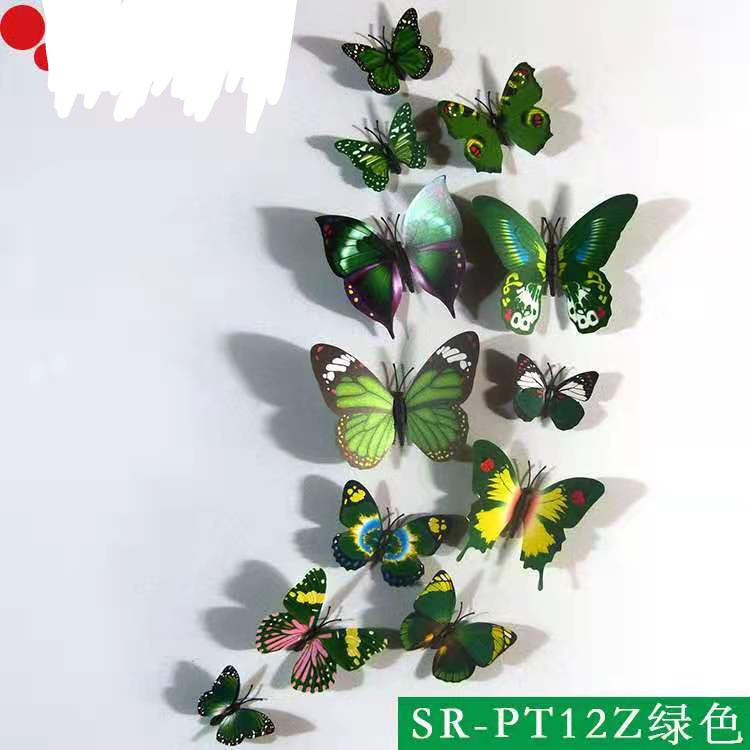New stickers: Single-layer magnetic butterfly three-dimensional butterfly stickers, refrigerator stickers, decorative stickers, wall stickers, 12 pieces per pack Application Scenario