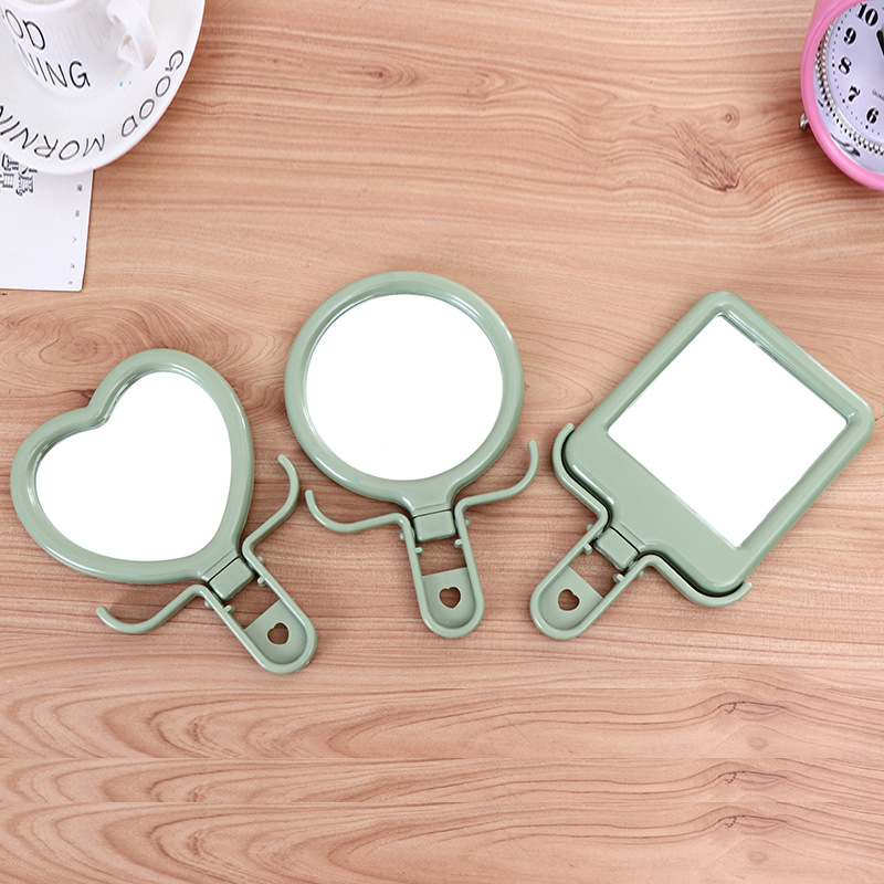 Simple rectangular handheld mirror, high-definition makeup mirror, desktop dressing mirror, folding portable makeup mirror details Picture