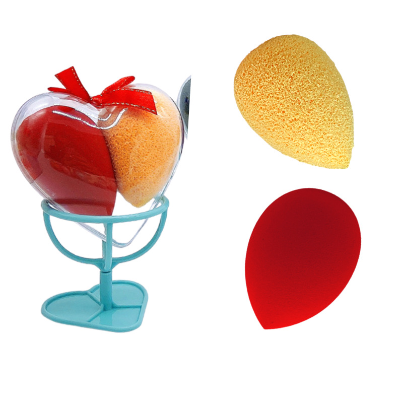 Hot-selling bestsellers available for wholesale: Dual-purpose dry and wet sponge powder puff, water drop, slanted heart-shaped shell, beauty egg Specification image