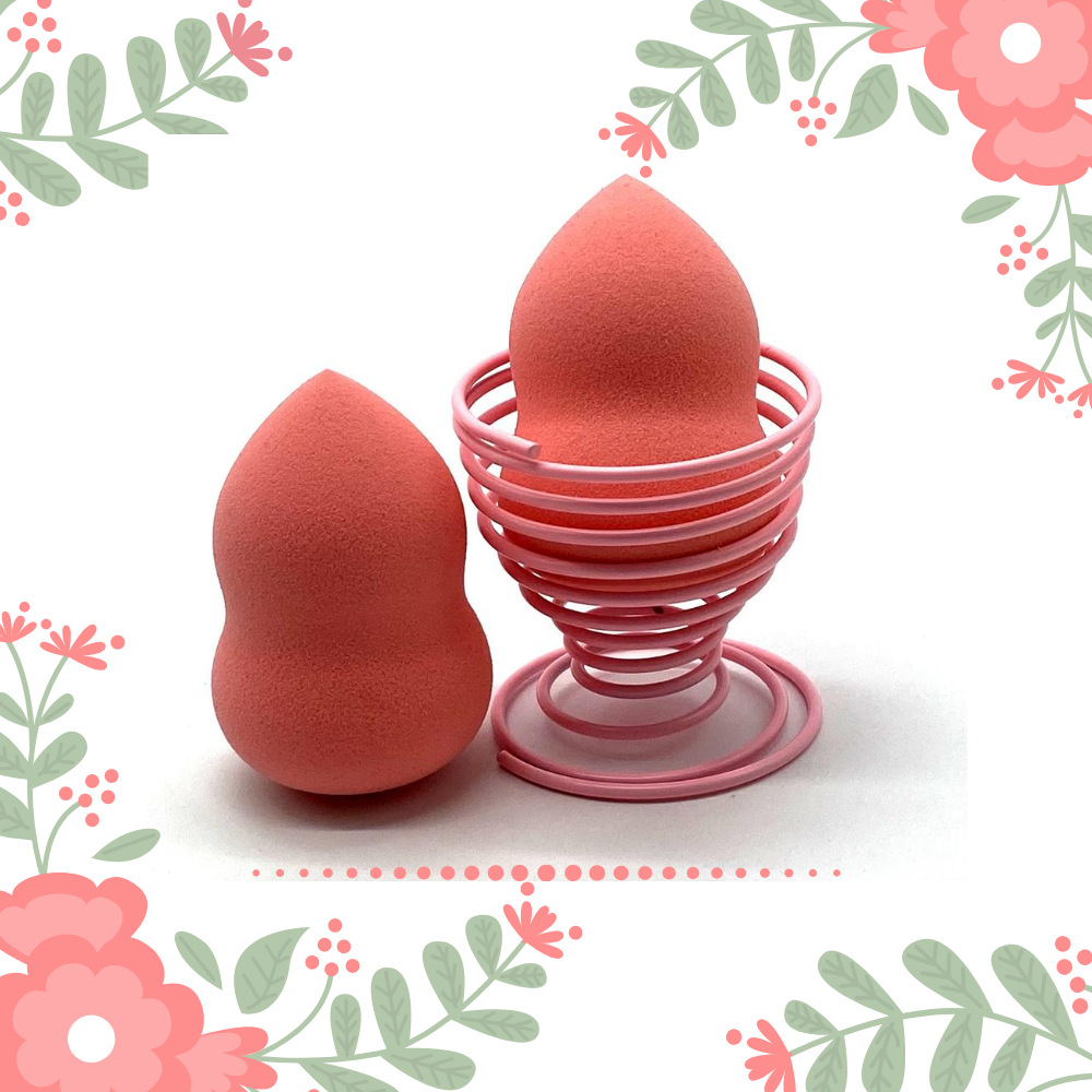 Factory direct sales strawberry pink fruit series gourd water drop diagonal Cut 3-piece beauty egg powder puff gift set Specification image
