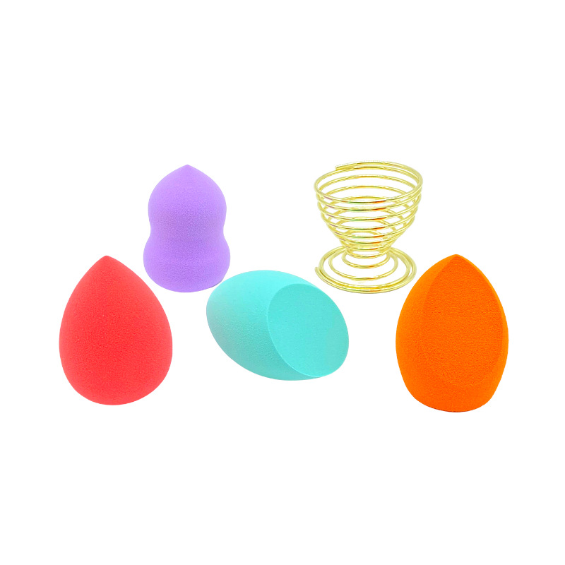 Gourd powder puff with water droplets, slanted cut, non-latex, skin-friendly, enlarges when soaked in water, solid color makeup powder puff, dry and wet dual-purpose sponge egg details Picture