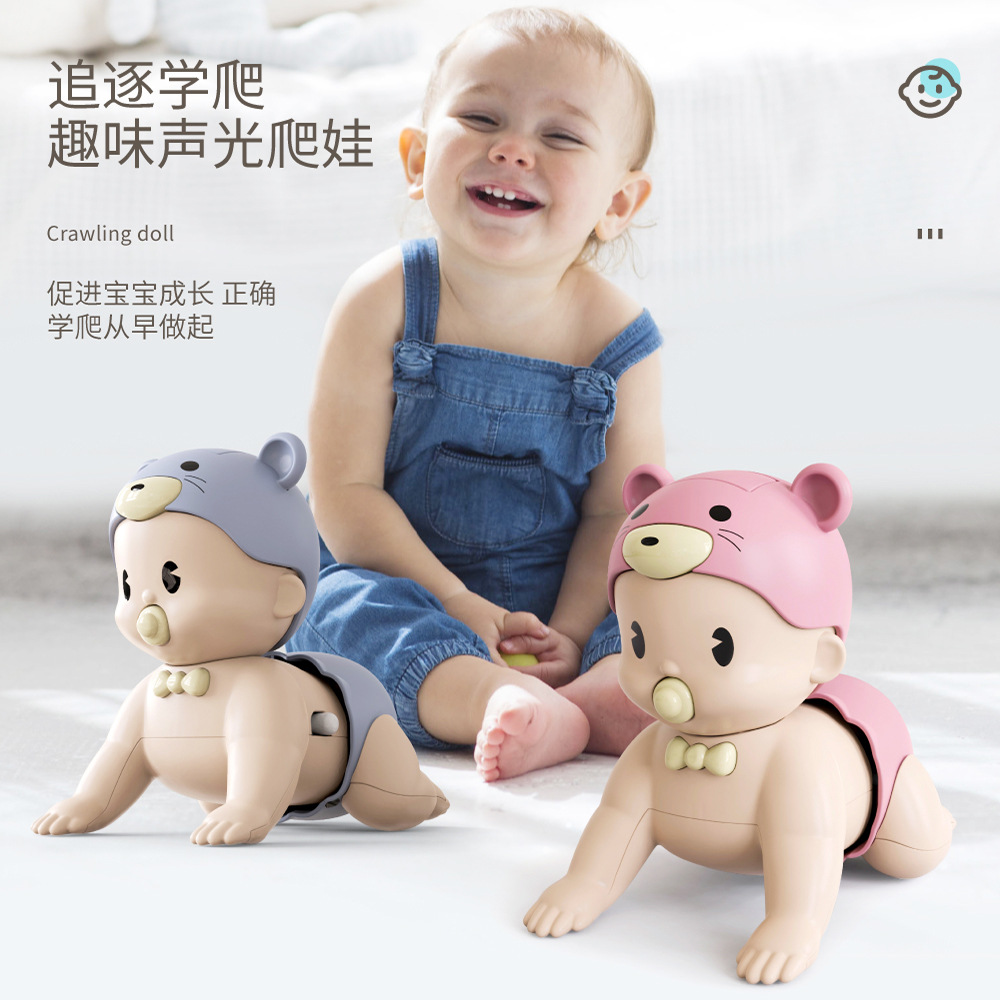 Fun electric audio-visual music crawling baby early education and intelligence doll toy, simulation infant crawling doll Application Scenario