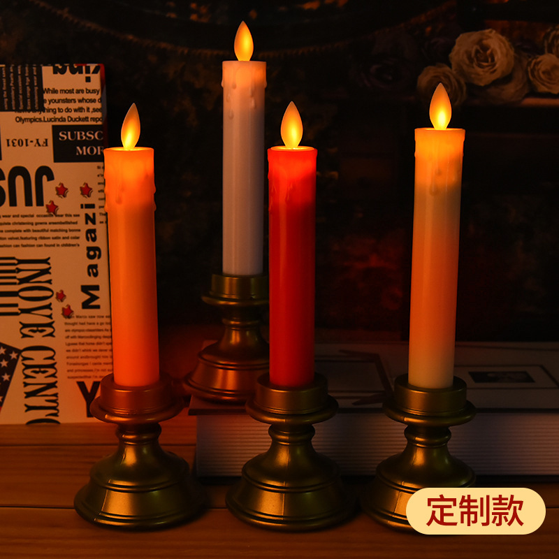 Candlestick pole wax marriage led electronic candle custom manufacturer direct supply pp cylindrical creative candle household decoration items