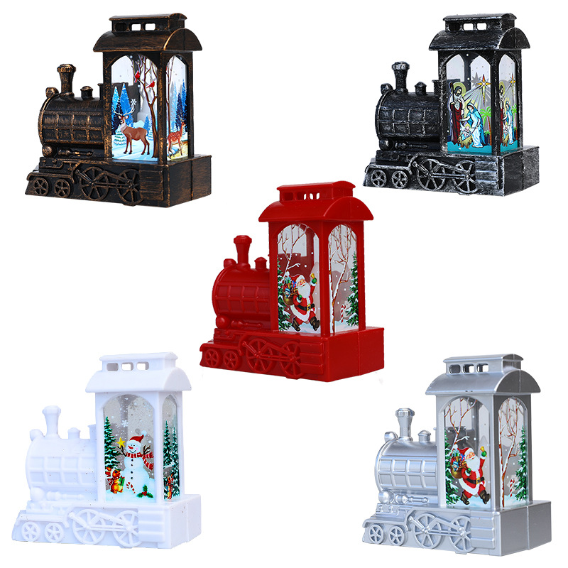 2020 New cross-border wholesale candle lantern Thomas train Christmas decoration holiday party home decor