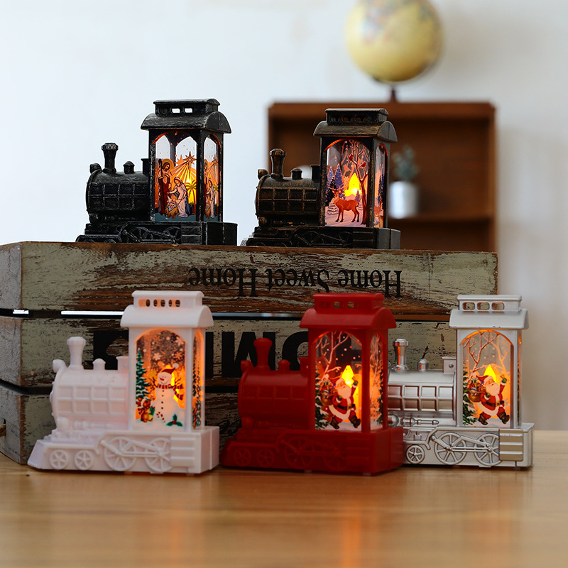2020 New cross-border wholesale candles, wind lamps, Thomas the Little Train Christmas decoration, holiday party home decor details Picture
