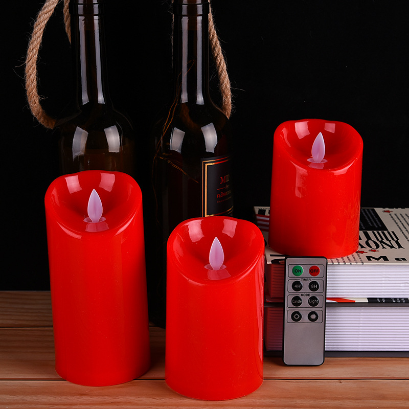 Factory wholesale 7.5CM electronic candle covers, 8-key remote control, timed swing candles, hotel atmosphere led candles