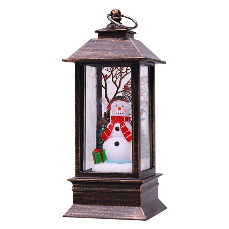 Cross-border Christmas wind lanterns, portable oil lamps for the elderly, hotel table ornaments, Christmas tree scene decoration props Item Picture