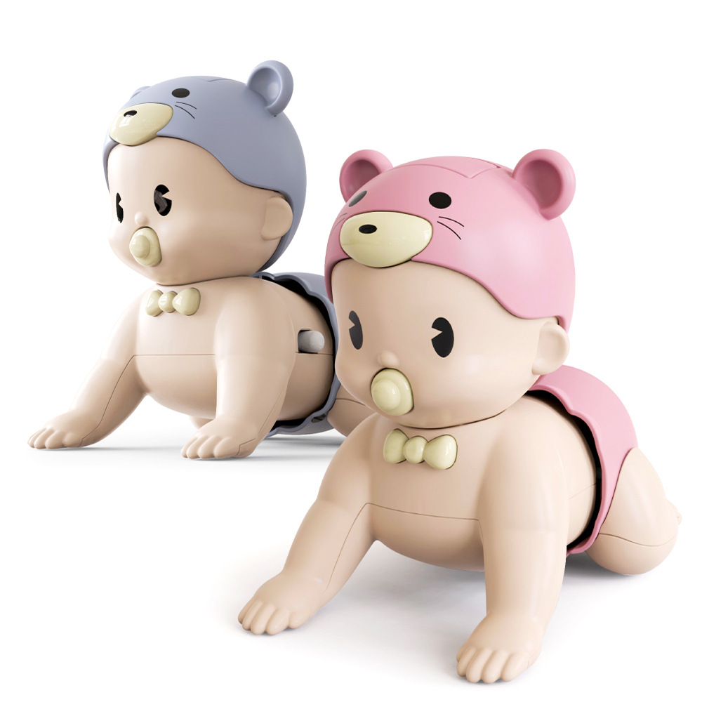 Fun electric audio-visual music crawling baby early education and intelligence doll toy, simulation infant crawling doll full figure