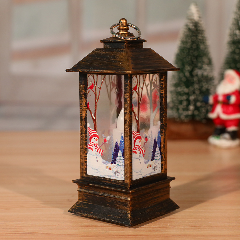 Cross-border wholesale of Christmas wind lights, LED electronic candles, table lamps, night lights, decorations for the elderly, snowmen, and tabletop ornaments details Picture