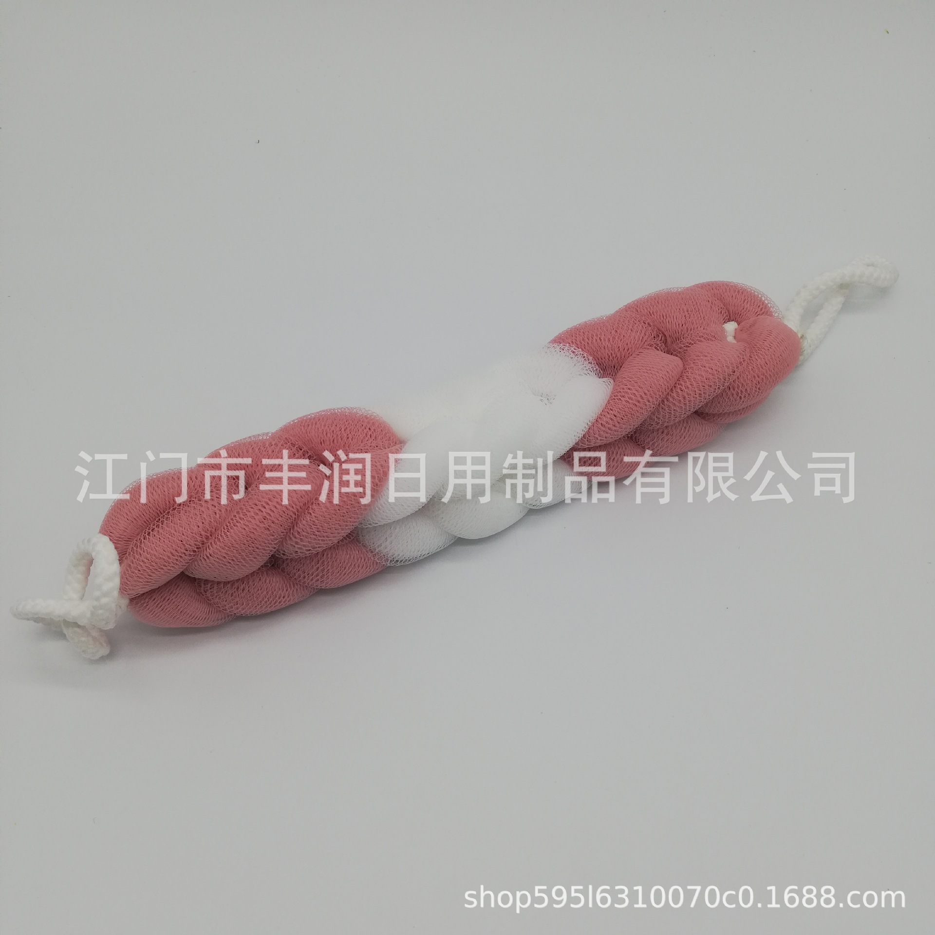 New Nordic color contrasting color splicing bath strip, skin-friendly back rubbing and scrubbing bath, hand-held back pulling strip bath strip Specification image