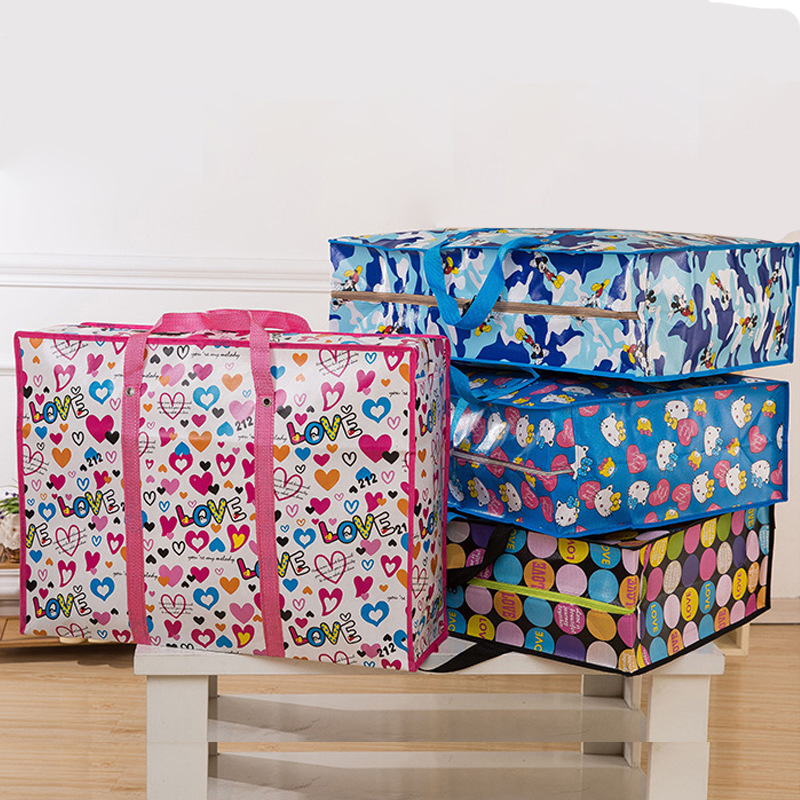 Wholesale Large Capacity Woven Moving Bags Non-Woven Storage Bags Customized Waterproof And Thick Portable Moving Duffel Bag full figure