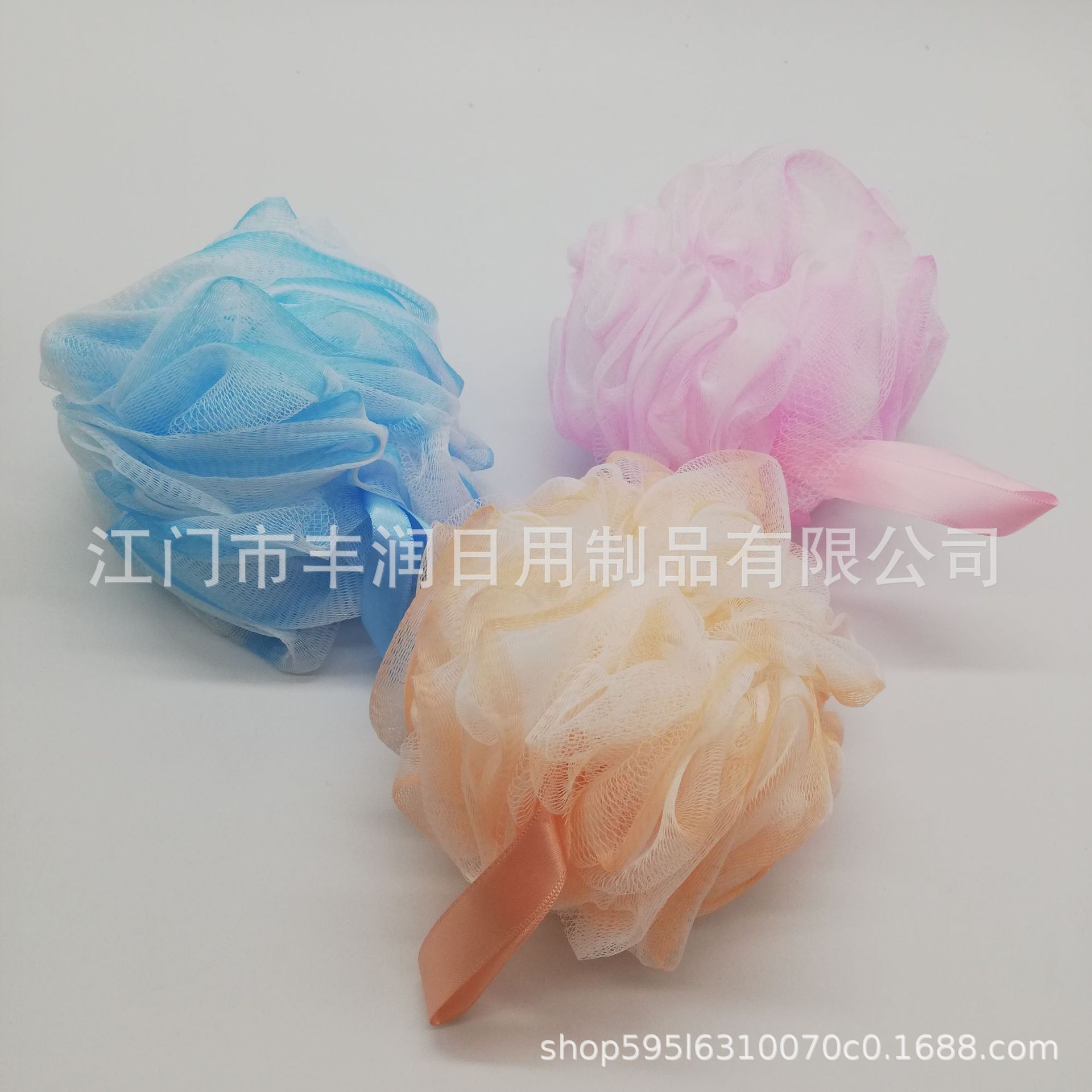 Two-color two-pigment elegant bath flower bath ball, large scrubbing towel, non-foaming Korean-style back scrubbing bathroom products Item Picture