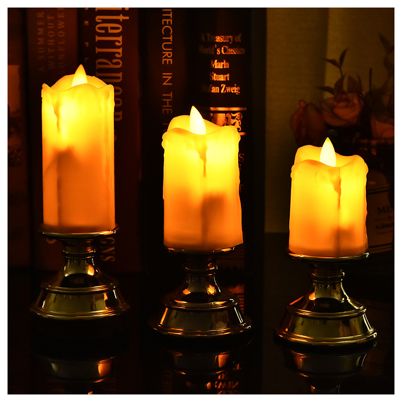 Wholesale of golden ins retro candlesticks, tearful swinging candles, romantic birthday party desktop scene decoration supplies Item Picture